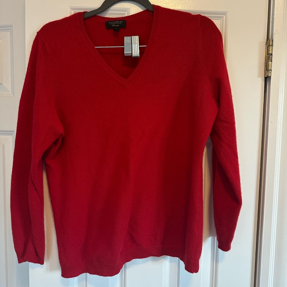 Vintage Charter Club Red V-Neck Sweater